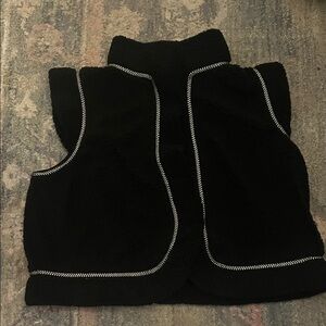 Women's Faux Shesrling Vest with Contrast Trim